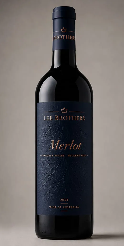 Merlot bottle and label