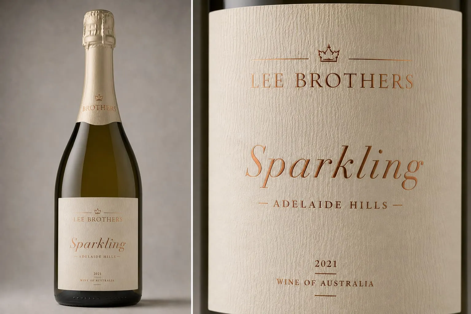 Lee Brothers Sparkling bottle and label